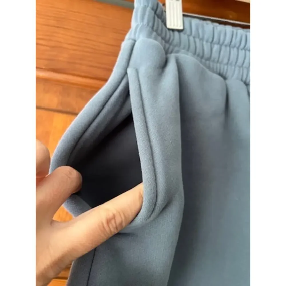 Comfrt Cloud Sweatpants Blue Willow Unisex Heavyweight Fleece Joggers Cozy SZ M